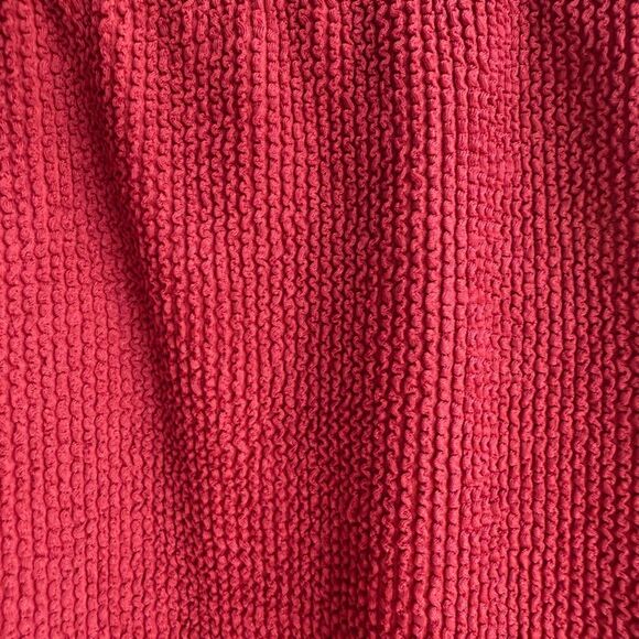 Kona Sol Crinkle Ribbed Scoop Tie Back Swimsuit in Burgundy Red Size Medium NWT - Picture 8 of 12